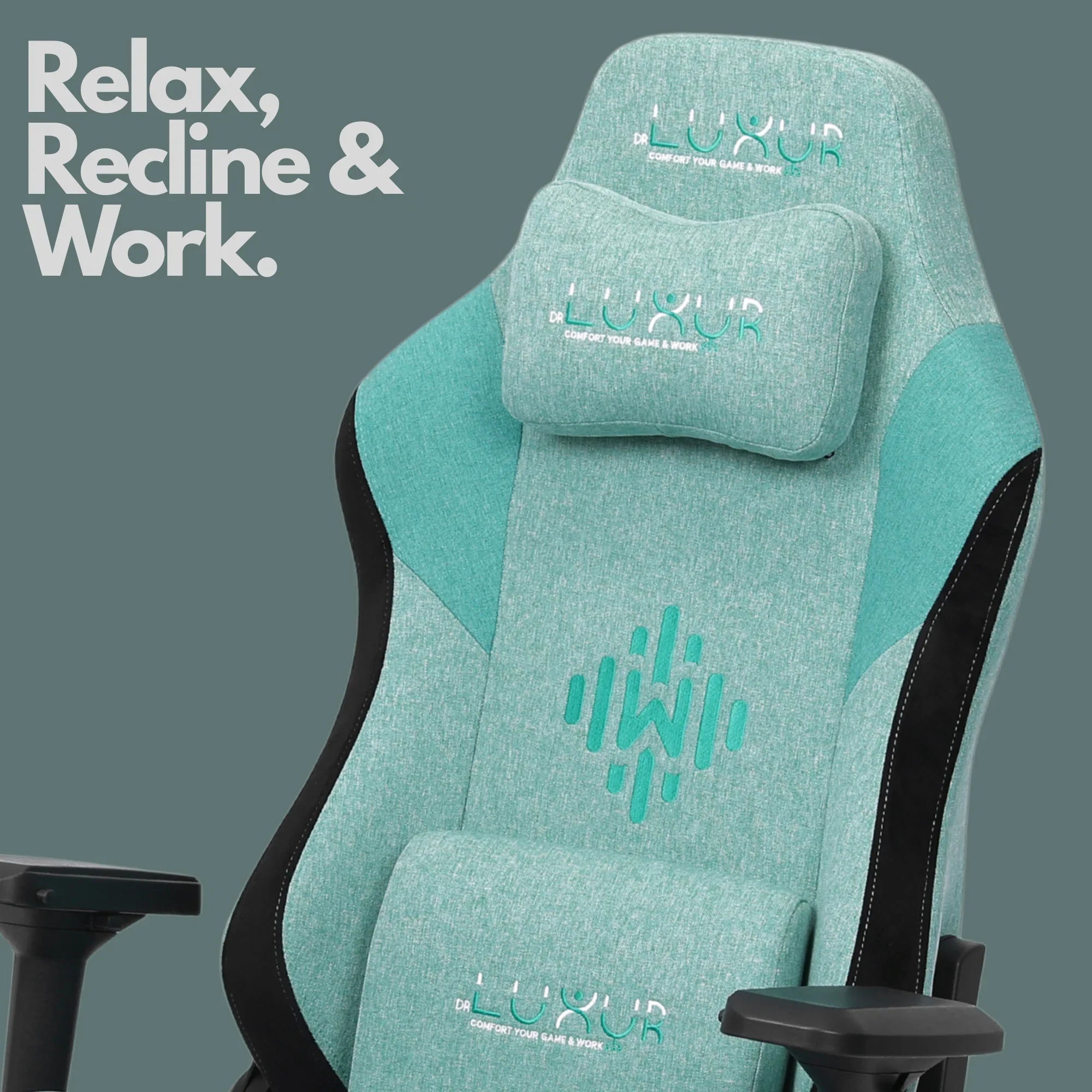 Dr Luxur® Weavemonster Ergonomic Gaming Chair for Office Work at Home with Breathable Honeycombed Fabric, Magnetic Neck & Lumbar Pillow, Footrest