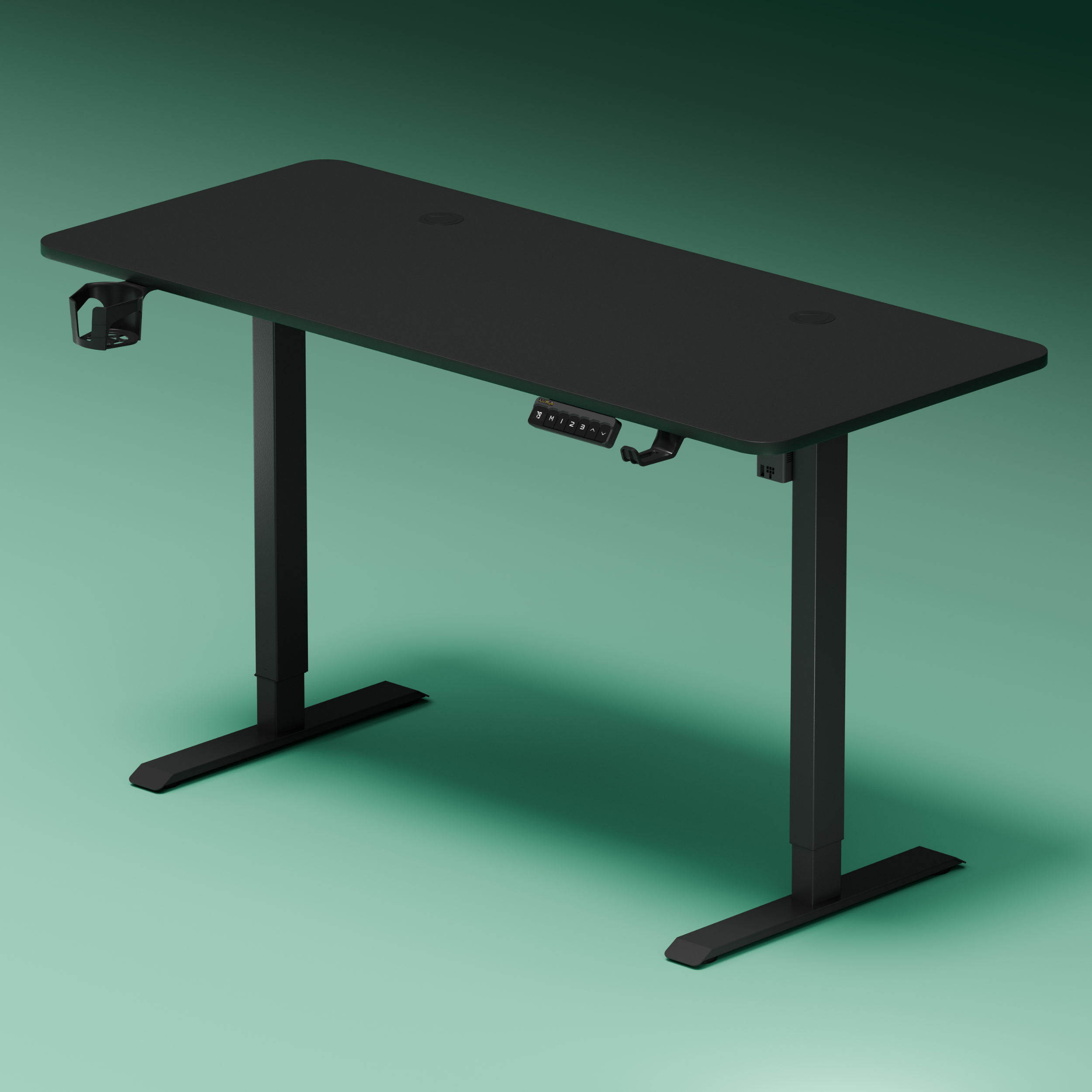 DrLuxur Stallion Height Adjustable Desk With Three Memory Preset , Adjustable Height , 70-114 cm (Black)