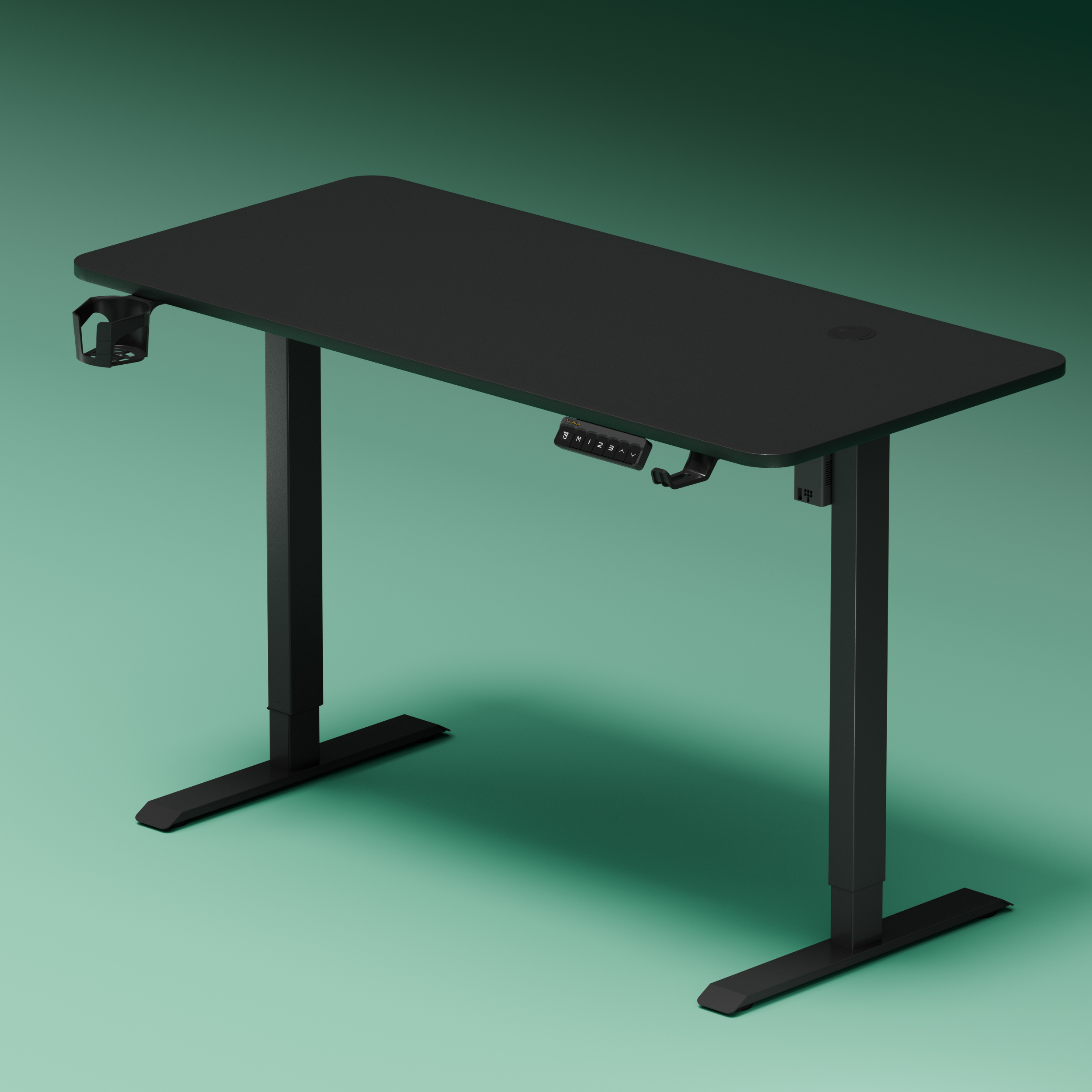 DrLuxur Stallion Height Adjustable Desk With Three Memory Preset , Adjustable Height , 70-114 cm (Black)