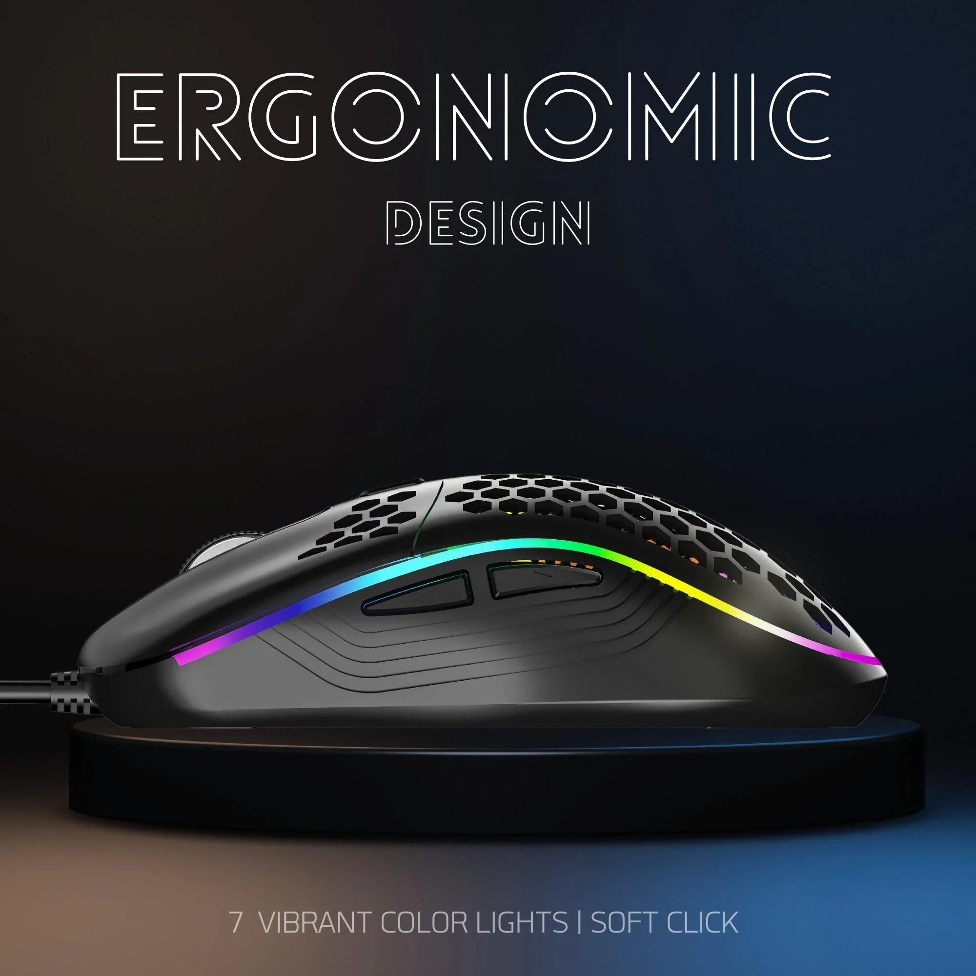 Dr Luxur® Fireball Ergonomic Keyboard and Mouse Combo, 104 Keys with Laser Keycaps, Rainbow Backlight Effect, Anti Ghosting Keys and Adjustable 5 DPI Modes Upto 7200 for Gaming and Work