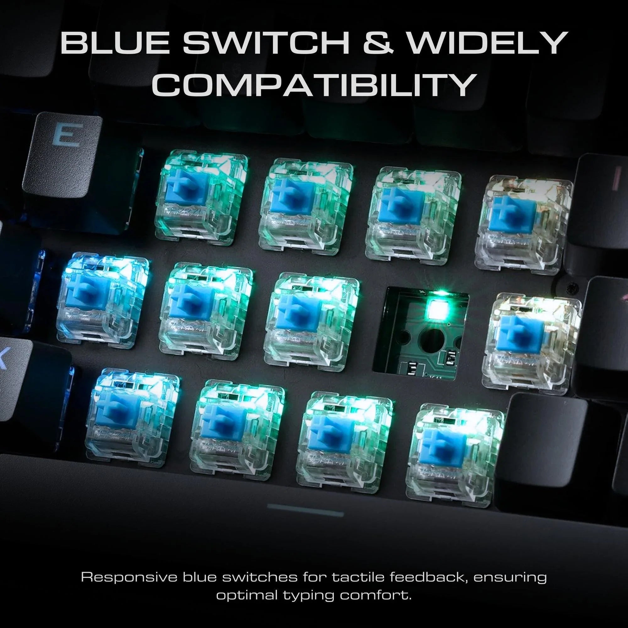 Dr Luxur® Dark Fire 60% Mechanical Keyboard with Type C Cable - 24 Lighting Modes with Blue/Red Switches