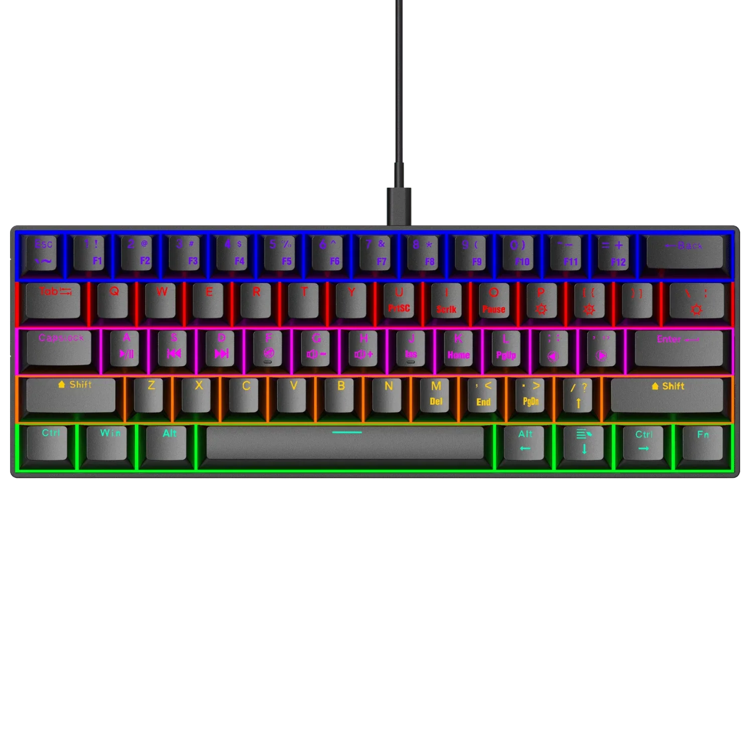 Drluxur Dark Fire 60% Mechanical Keyboard with Type C Braided Cable - Pre order - DrLuxur