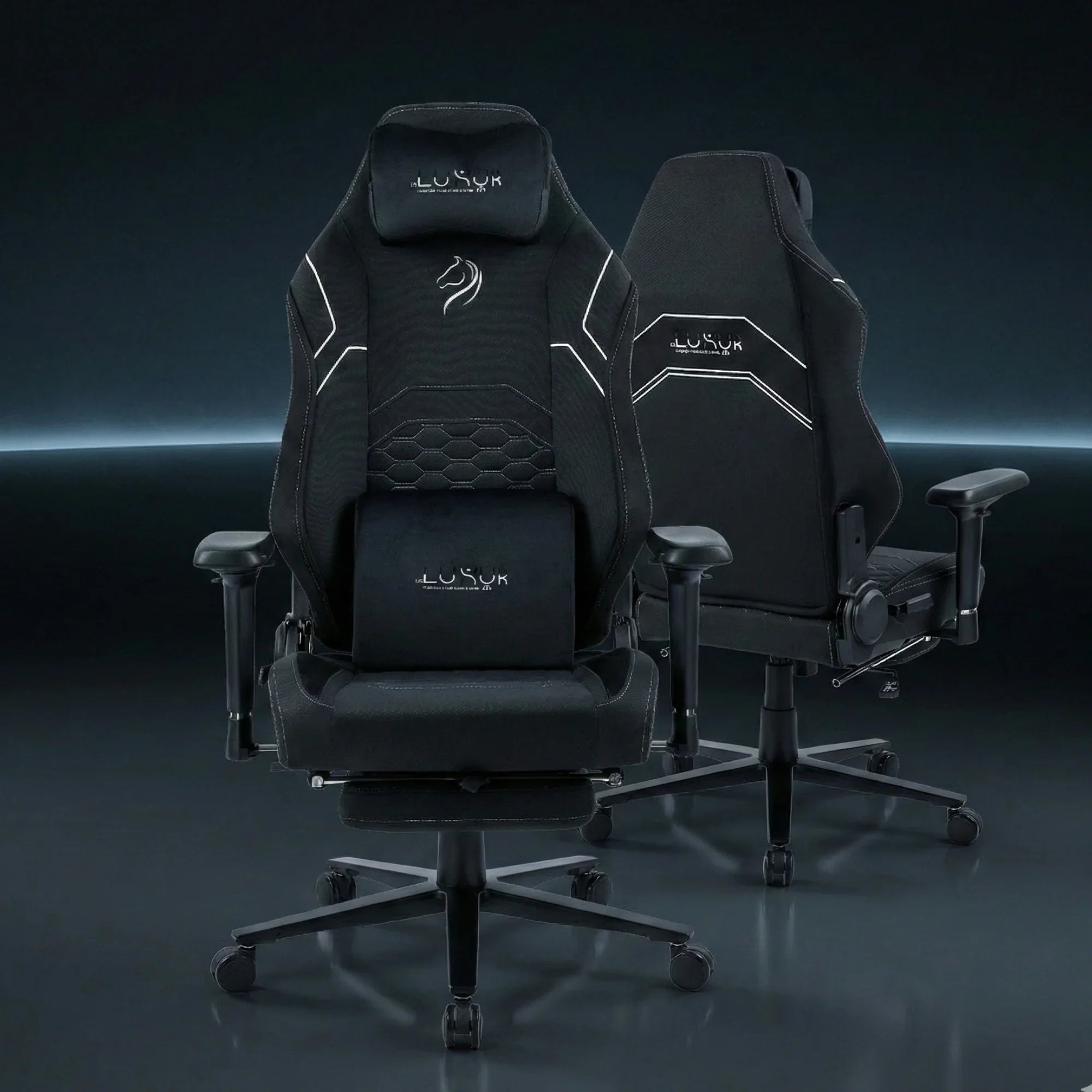 Dr Luxur® Stallion Ergonomic Gaming Chair For Home Office And Study- For Work From Home With Magnetic Neck Pillow, Lumbar Pillow, 4-D Armrest, Footrest (Pre order )