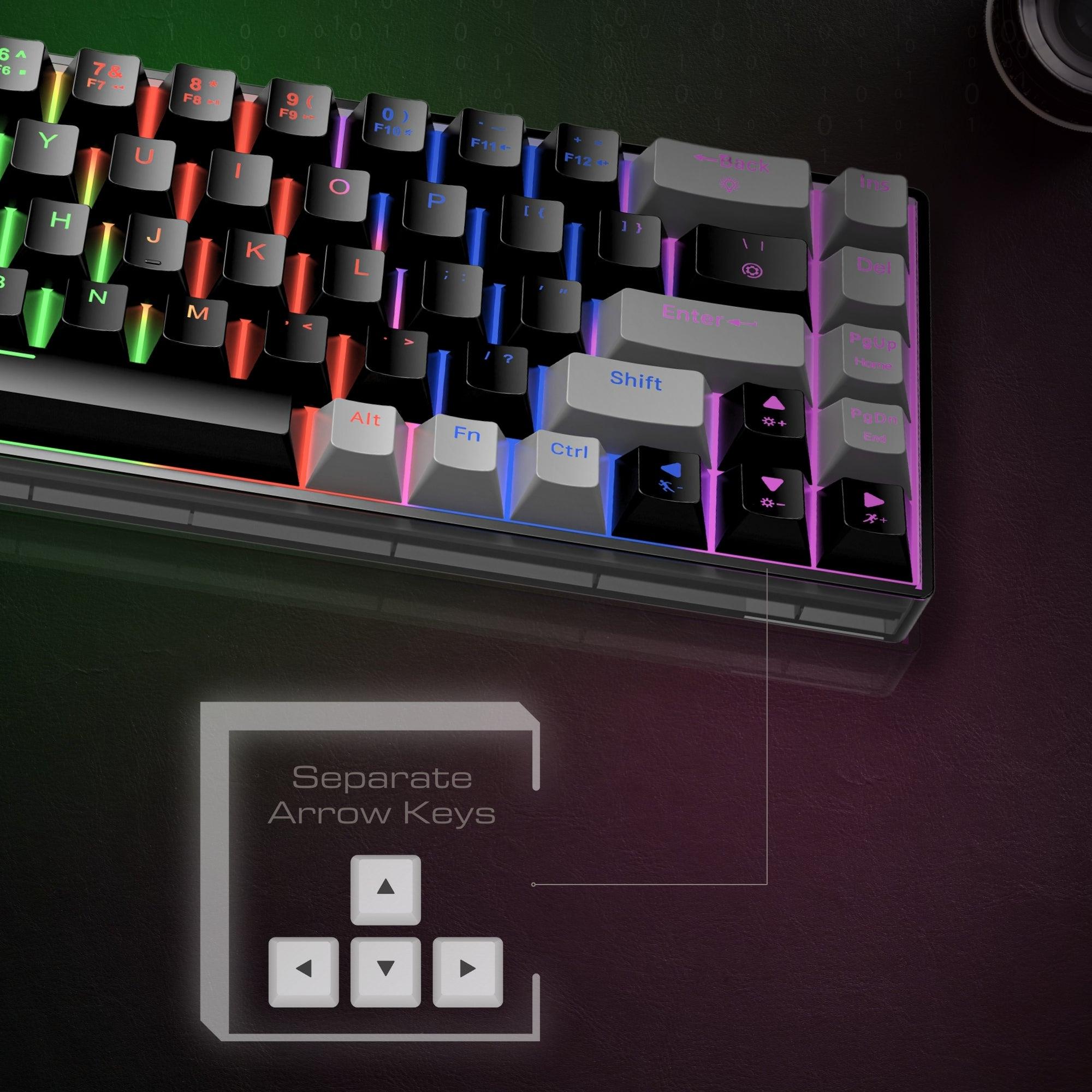 Dr Luxur® Shadow Mechanical Keyboard with 68 Keys - Gaming Keyboard with Blue Switches