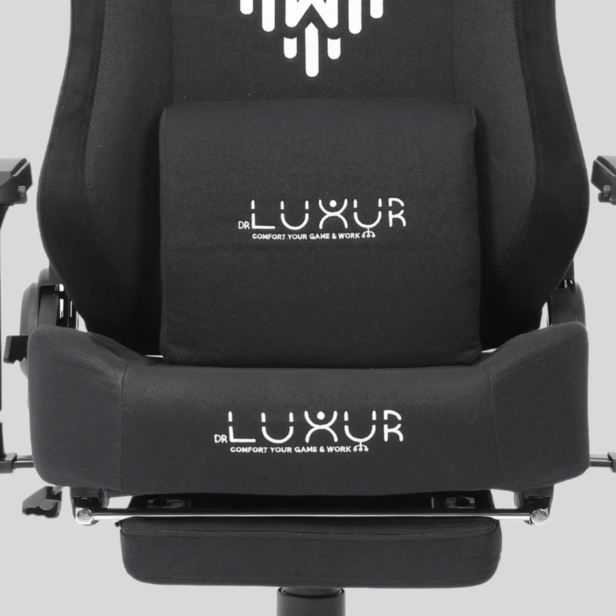 Dr Luxur® Weavemonster Black Ergonomic Gaming Chair for Office Work at Home with Breathable Honeycombed Fabric, Magnetic Neck & Lumbar Pillow, Footrest