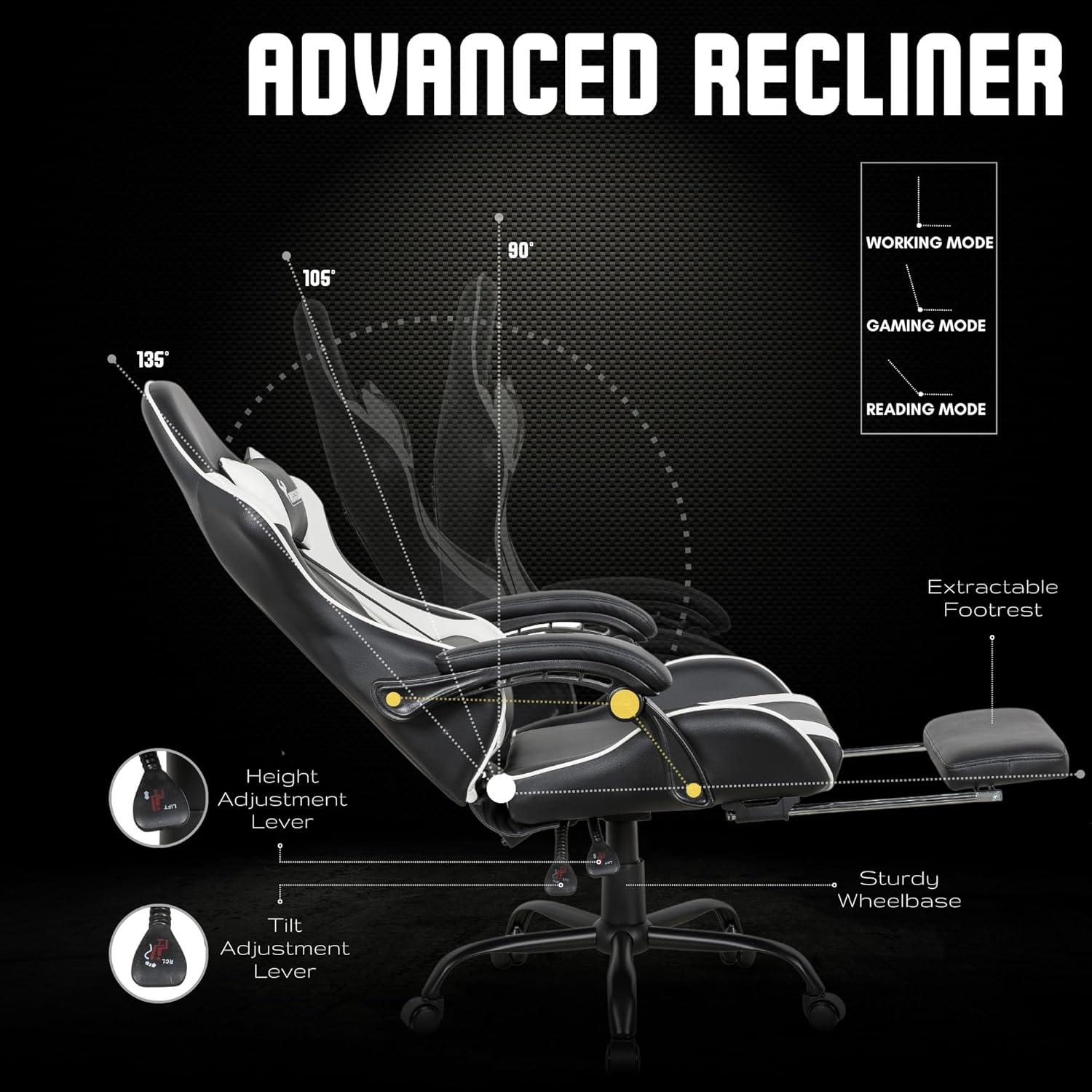 Dr Luxur Musclerice Gaming Chair with Footrest